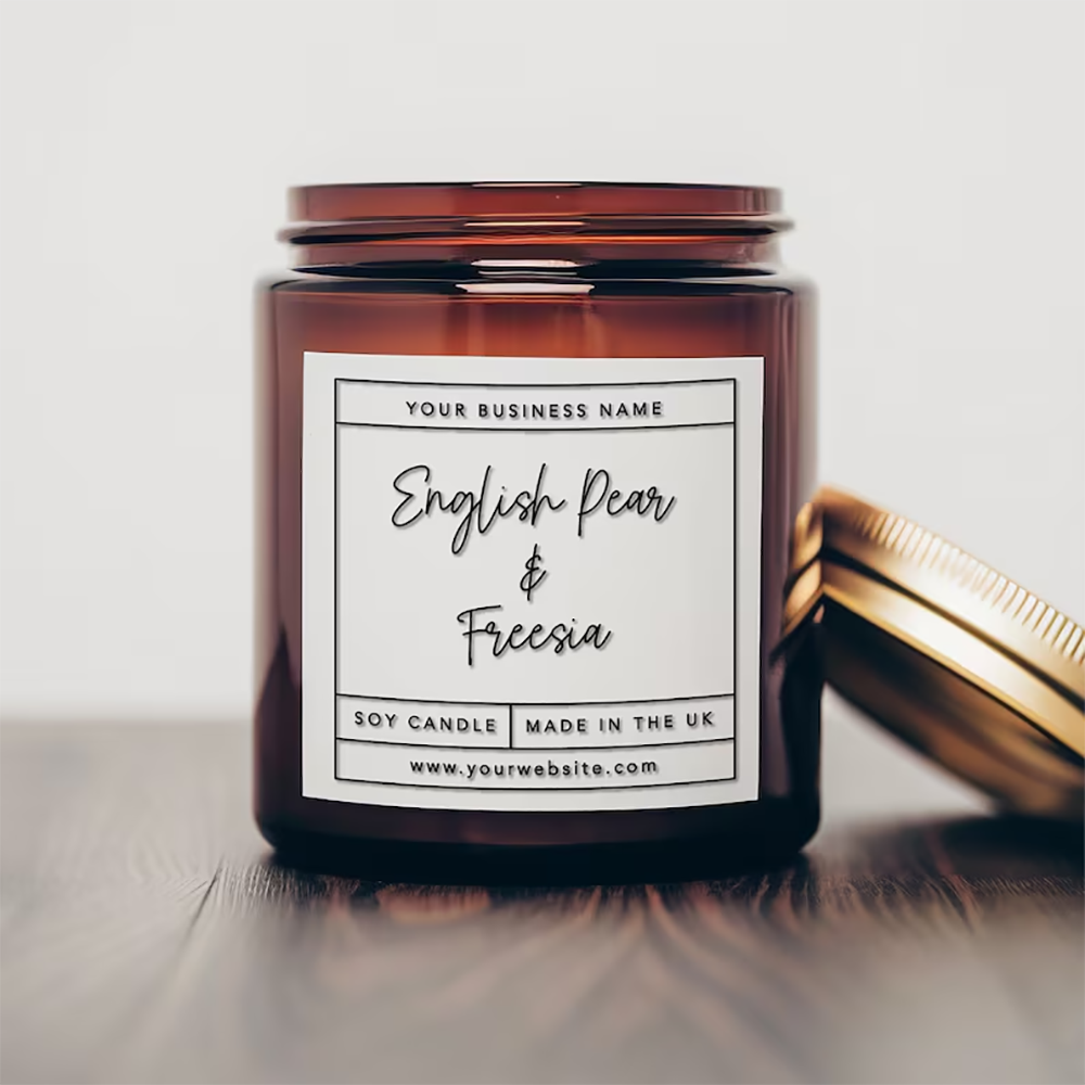 Personalized square Sticker Wi - Personalised Candle Label ulasan dan harga